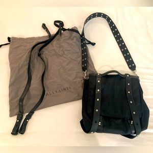 All Saints Black nylon Crossbody/backpack with leather details
